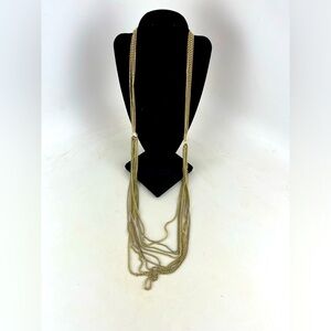 Gold multi strand long necklace